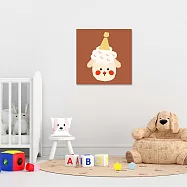 【Supreme print】藝術微噴霧面30x30cm 可愛動物 手繪風 油畫布無框畫-棕色小羊 掛畫 兒童房 北歐風 (客製商品)