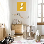 【Supreme print】藝術微噴霧面30x30cm 可愛動物 手繪風 油畫布無框畫-黃色鳥兒 掛畫 兒童房 北歐風 (客製商品)