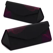 seoul show首爾秀 三角形可折疊防壓墨鏡老花近視太陽眼鏡盒 年輪桃紅