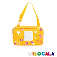 CILOCALA 限量版亮彩尼龍防潑水HEARTS斜背小方包 黃