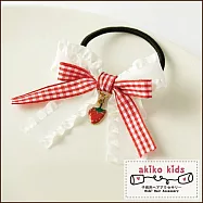 【akiko kids】甜美Lolita女孩草莓蕾絲造型髮圈髮夾 -白色髮圈款
