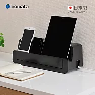 【日本Iinomata】日本製多功能平板手機充電架/集線收納盒- 黑