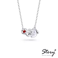 【客製品】STORY 故事銀飾- PomPomPurin 誕生石系列-布丁狗小心願誕生石純銀項鍊-白K金 4月
