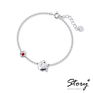 STORY 故事銀飾- PomPomPurin 誕生石系列-布丁狗小心願誕生石純銀手鍊【客製品】-白K金 12月
