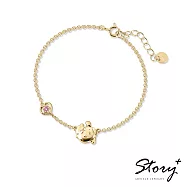 【客製品】STORY 故事銀飾- PomPomPurin 誕生石系列-布丁狗小心願誕生石純銀手鍊-黃K金 1月