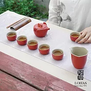 【陸寶LOHAS】稱心如意茶組 一壺一海六杯 伴手好禮 誠摯祝福 富貴紅