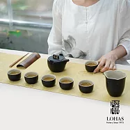 【陸寶LOHAS】稱心如意茶組 一壺一海六杯 伴手好禮 誠摯祝福 禪風黑