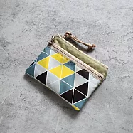 《梵緹希》旅行防水錢包零錢袋 卡袋 收納小袋_ 三角格 卡其底