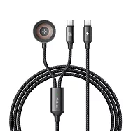 Mcdodo麥多多 貝塔系列60W2合1數據線C to C+蘋果手錶無線充線長1.2m CA220 黑色