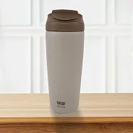 樂司/雙飲口304不鏽鋼陶瓷保溫杯-600ml-奶茶棕-2入