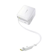 Baseus倍思 Super GaN 35W伸縮線快充充電器2C CCSPC35CC 皓月白