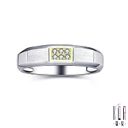 K’OR蔻兒 幸福時光鑽石/黃K金/白鋼男戒指 國際戒圍#16