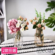 【&eacute;clat】歐式輕奢極光晶透玻璃花瓶/花藝擺件/桌面擺飾_2款任選 煥彩旭光