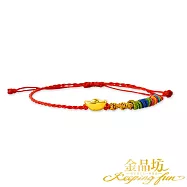 【金品坊】黃金手鍊花團錦簇好兆頭極細蠟線手繩 0.04錢±0.01 聚財元寶福氣紅色
