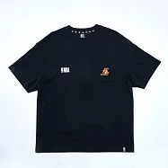 NBA 寬版 電繡隊徽 胸前口袋 男女短袖上衣 湖人隊-3425103520 L 黑色