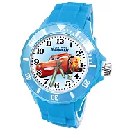 DF童趣館 - 三麗鷗/迪士尼/漫威系列正版授權兒童防潑水運動彩帶手錶 閃電麥坤-藍色