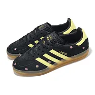adidas 休閒鞋 Gazelle Indoor W 女鞋 黑 黃 粉紅小花 復古 德訓鞋 愛迪達 IF4490 23cm BLACK/YELLOW 23cm BLACK/YELLOW