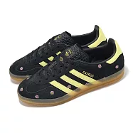 adidas 休閒鞋 Gazelle Indoor W 女鞋 黑 黃 粉紅小花 復古 德訓鞋 愛迪達 IF4490 24.5cm BLACK/YELLOW 24.5cm BLACK/YELLOW