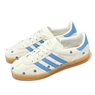 adidas 休閒鞋 Gazelle Indoor W 女鞋 米白 藍 小花 復古 德訓鞋 愛迪達 IF4491 24.5cm WHITE/BLUE 24.5cm WHITE/BLUE