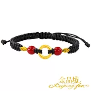 【金品坊】黃金手鍊安康順遂平安扣手繩 平安黑色