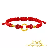 【金品坊】黃金手鍊安康順遂平安扣手繩 圓滿紅色