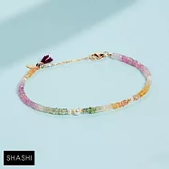 SHASHI 紐約品牌 Ella 天然彩寶手鍊 微顆粒款 白珍珠X粉紅碧璽X綠碧璽X黃碧璽手鍊