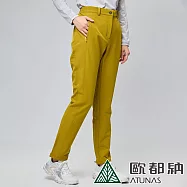 【ATUNAS 歐都納】女款SOFTSHELL抗風彈性長褲A1PA2317W- M 棕黃