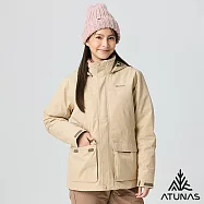 【ATUNAS 歐都納】男女款GORE-TEX防水防風+保暖羽絨二件式外套A1GT2303N- M 卡其