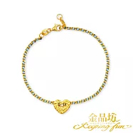 【金品坊】黃金手鍊一片真心纏金手鍊 純潔淺藍