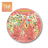 愛台灣系列_陶瓷吸水杯墊(超值2入組) 790世界地圖2入