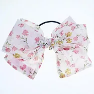 【PinkyPinky Boutique 髮飾】秀氣小花花 雪紡蝴蝶結髮束 (白色)