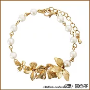『坂井.亞希子』春暖花開四朵花珍珠手鍊 -白色