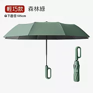 【APEX】10骨環扣自動正向勾勾傘_輕巧款自動傘124CM (車用傘/雨傘/遮陽傘/隨身傘/防曬傘/黑膠傘/晴雨兩用傘) 森林綠
