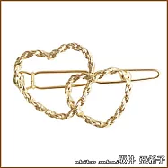 『?井.亞希子』日系簡約百搭螺紋金屬造型髮夾 -雙愛心