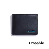 Crocodile鱷魚皮件 皮夾 男生短夾 9卡夾 雙鈔 Oxford牛津系列 0103-11103-黑藍兩色 -藍色