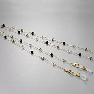 seoul show首爾秀 黑白灰透明水晶兩用口罩掛繩鏈墨鏡平光眼鏡鍊老花近視防丟鍊 金色