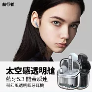【航行者】科幻太空透明艙 真無線音樂耳機 瞬連不等待 深宇黑