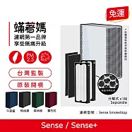 蟎著媽 濾網 適用 Blueair Sense Sense+ 空氣清淨機 集塵HEPA除臭顆粒碳2入+除臭活性碳海綿2張