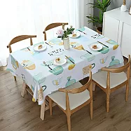 【巴芙洛】無印風格防水防油桌巾-135X180cm/137X140CM(桌巾/防水桌巾/長方桌巾/餐桌巾/桌巾/桌墊/茶几桌巾) 茶杯137*140CM