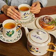 《乾唐軒活瓷》【乾唐軒 x Agathe Singer】魔法花園-星野茶具组 / 一壺二杯 / 附杯盤 牙白