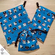 《布風手作》萬用束口袋/防塵袋3入_可愛法鬥