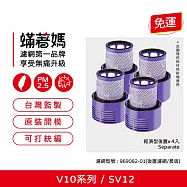 蟎著媽 濾網4入優惠組 適用 Dyson 戴森 吸塵器 V10 SV12 後置濾網 台美版本 長版