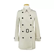 BURBERRY 80432531經典雙排鈕扣中短版女款風衣外套(卡其) 8