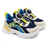 男大童旋轉扣運動鞋 (C142-2) BOBDOG 巴布豆 大童鞋 休閒鞋 旋轉扣 慢跑鞋 男大童 透氣鞋 旋轉扣運動鞋 透氣運動鞋 童鞋 卡通童鞋 運動鞋 男童鞋 布鞋 22 藍黃色