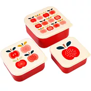 《Rex LONDON》保鮮盒3件 | 收納盒 環保餐盒 便當盒 野餐 - 小蘋果