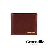 【Crocodile】鱷魚皮件 男短夾 植鞣皮夾 4卡拉鍊 Naturale 5系列-0103-11008-黑咖兩色 咖啡色