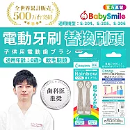 日本BabySmile 刷頭替換組 2只/組(適用S-204、S-205、S-206兒童電動牙刷機款) -軟毛(0歲起)