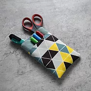 《梵緹希》防水布 雙層口袋型 醫師袍筆袋《三角格》 黃格