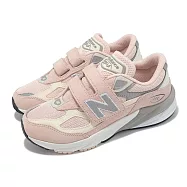 New Balance 童鞋 990 V6 寬楦 雲霧粉 灰 白 中童 小朋友 運動鞋 休閒鞋 NB PV990PK6-W 19cm PINK/GREY