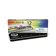 美國 Daniel Smith 丹尼爾史密斯 塊狀水彩鐵盒套組 12色半塊(原創色)